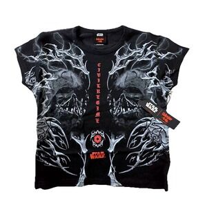 Civil Regime X Star Wars Ghost In The Machine Baby Tee Womens‎ XL Black Graphic